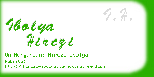 ibolya hirczi business card